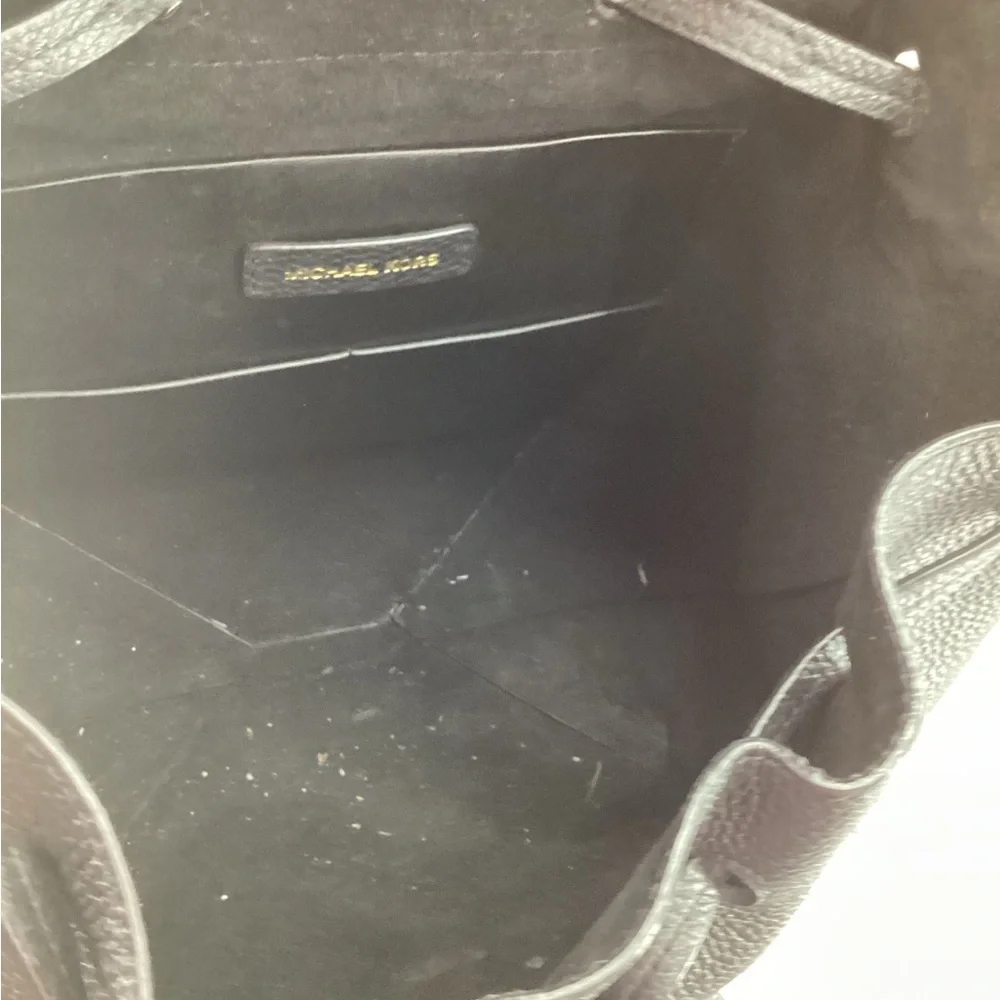 Michael Kora Black Junie Medium Pebbled‎ Leather Backpack